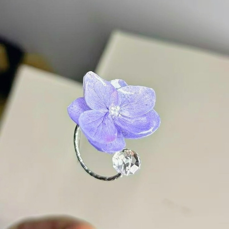 Dried Flower Pressed - GXGlint Прессованные кольца с розовым цветком,