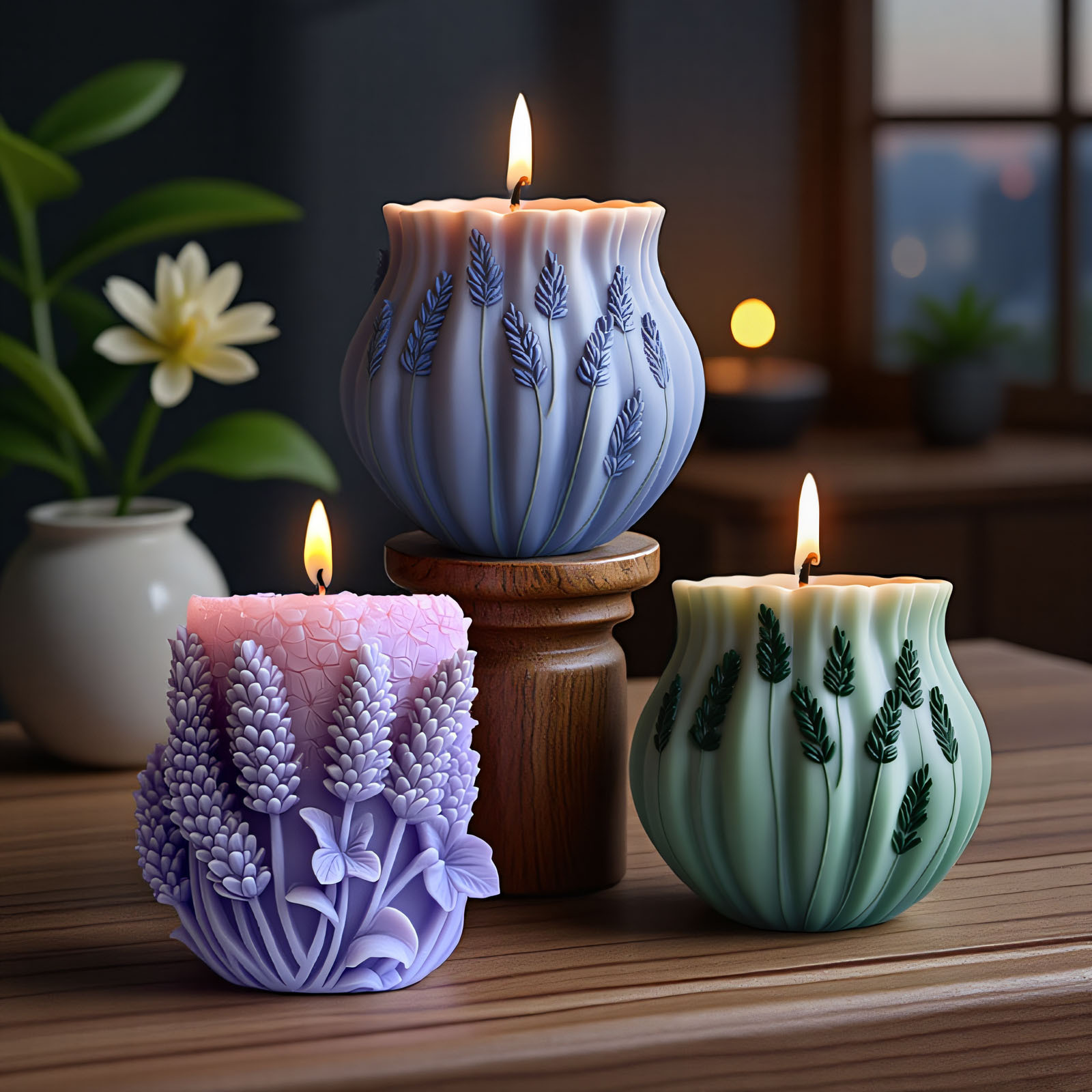 Resin Art Materials - Лавандовая силиконовая форма для свечей, цилиндр,