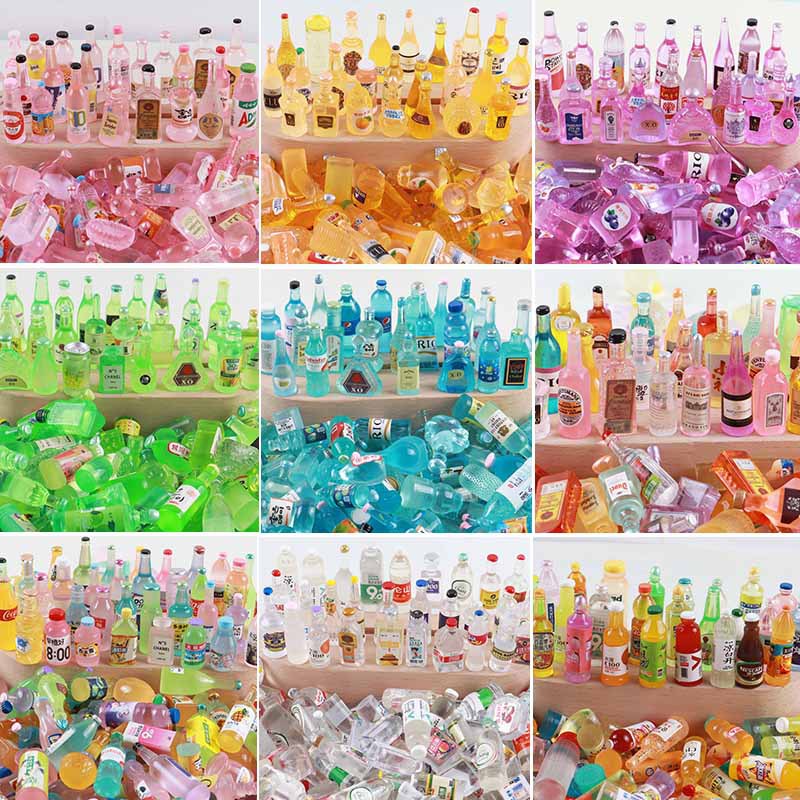 Resin Art Bottle - 20/50 миниатюрных бутылочек для напитков, миниатюрные