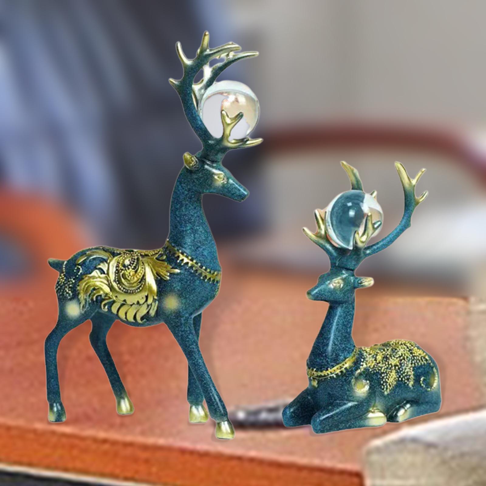 Resin Art Table Top - Набор из 2 статуэток оленей: скульптура
