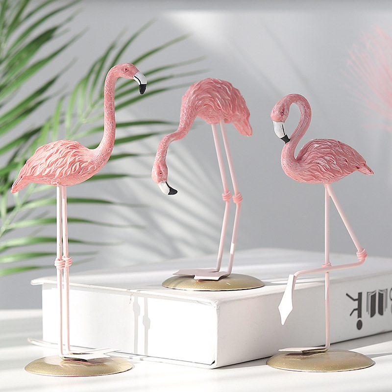 Resin Art For Wedding Gift - 3 шт. розовых фигурок фламинго, тропические