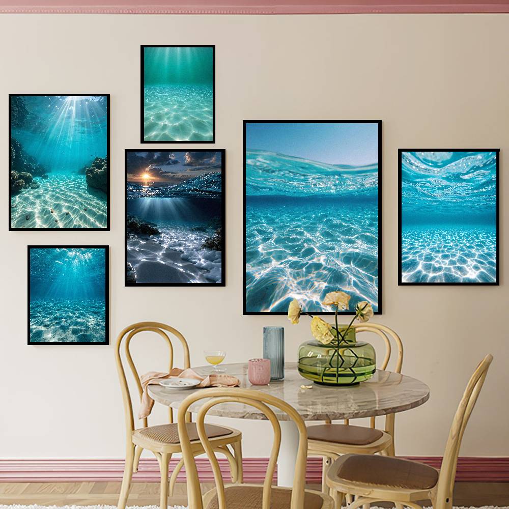 Resin Art Underwater - Крутой постер с подводным океанским пейзажем,
