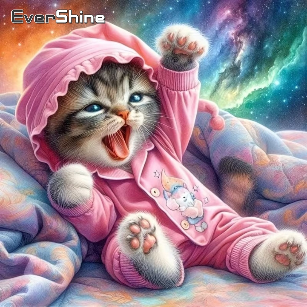 Resin Art For Beginner - Новинка EverShine: Алмазная вышивка «Кот» для