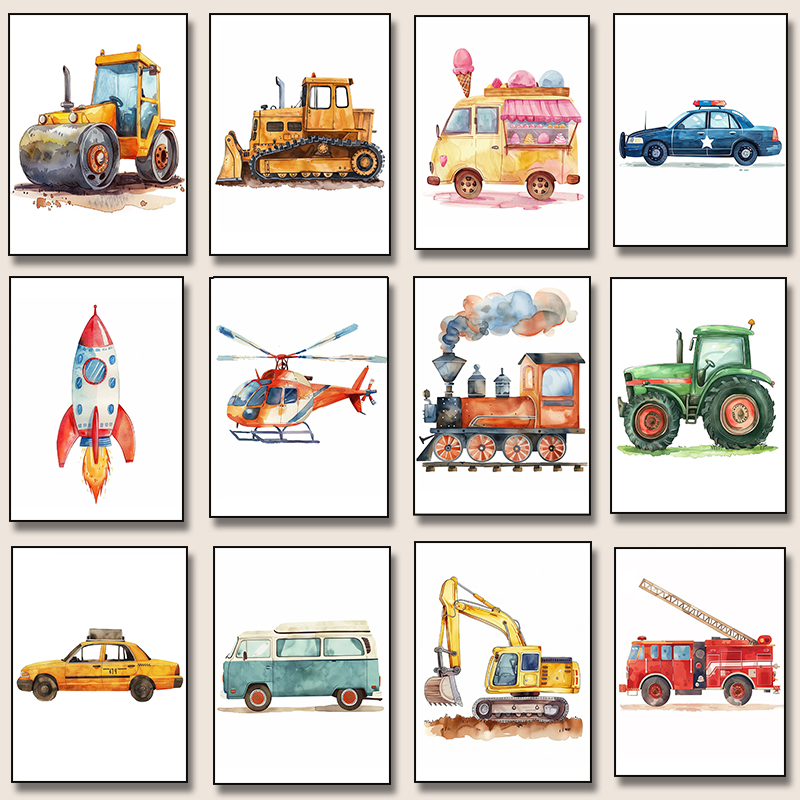 Resin Art For Kids - Постер с алмазной вышивкой: вертолет, пожарная