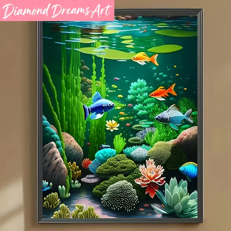Resin Art Underwater - Безрамная алмазная мозаика «Подводный мир» с