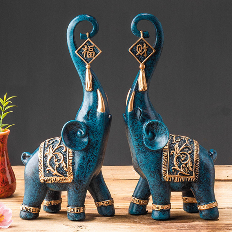 Пара фигурок слонов в китайско – обзор и цена Resin Art For Wedding Gift